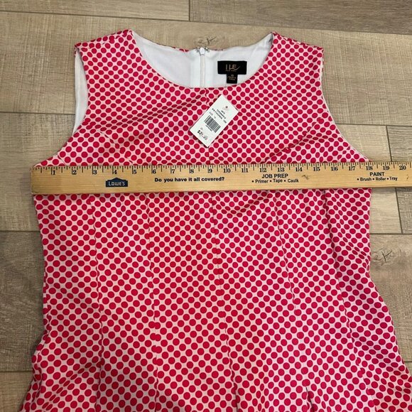 I LE SIZE 10 PINK POLKA DOT WOMENS DRESS NEW - Picture 5 of 9
